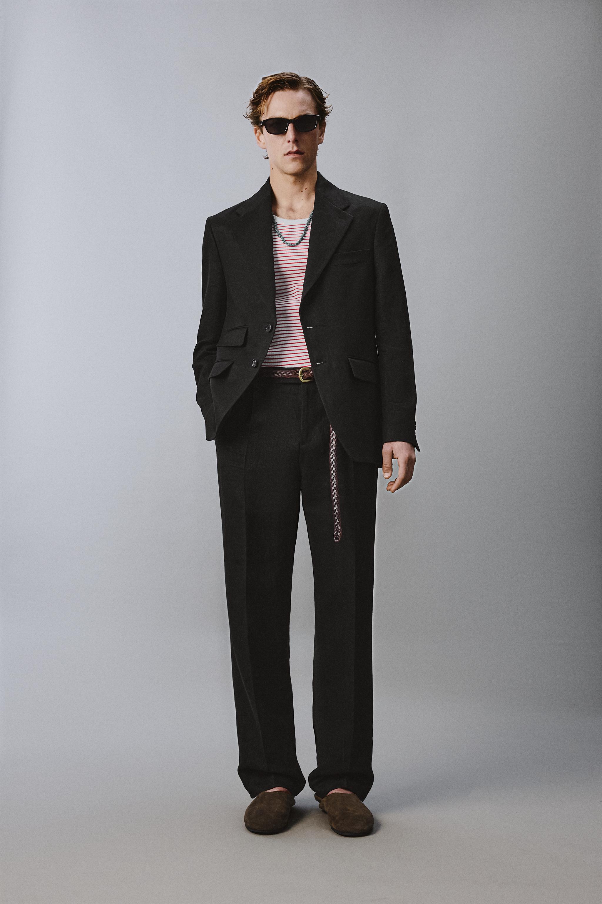 VESTE DE COSTUME TWILL 100% LIN AARON LEVINE X ZARA